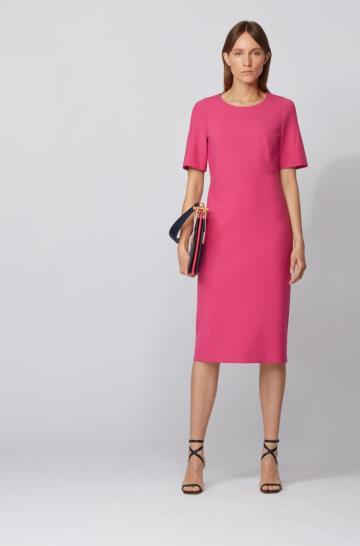 Sukienka BOSS Midi Length Różowe Damskie (Pl99304)